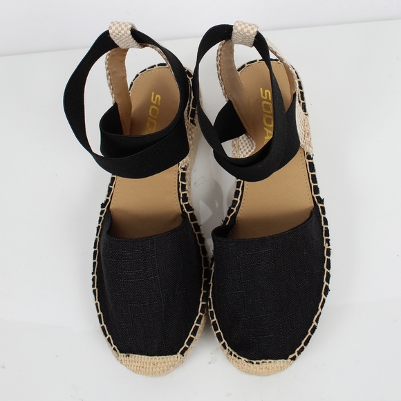 Size 7 Black Linen Crochet Elastic Ankle Wrap - Picture 4 of 5